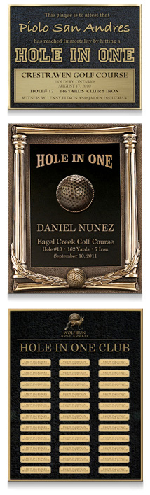hole in one plaque golf